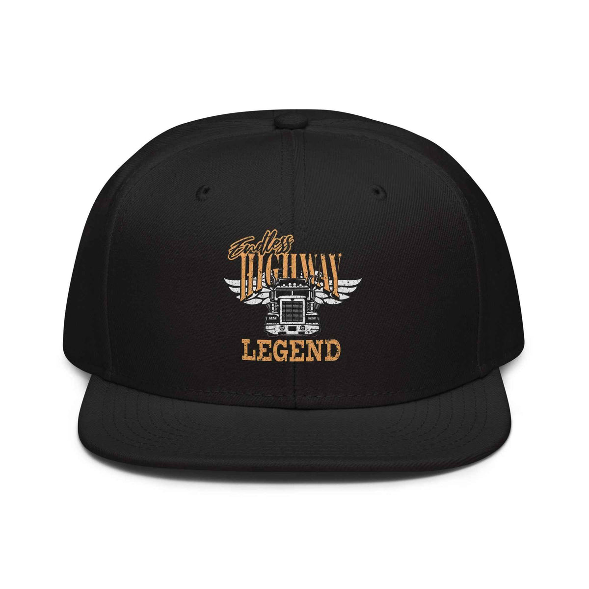 Trucker Flat Brim hat USA Highway Legend