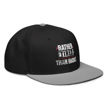 Trucker Flat Brim hat Rather Tired Than Broke