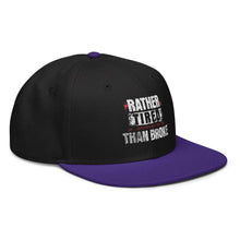 Trucker Flat Brim hat Rather Tired Than Broke